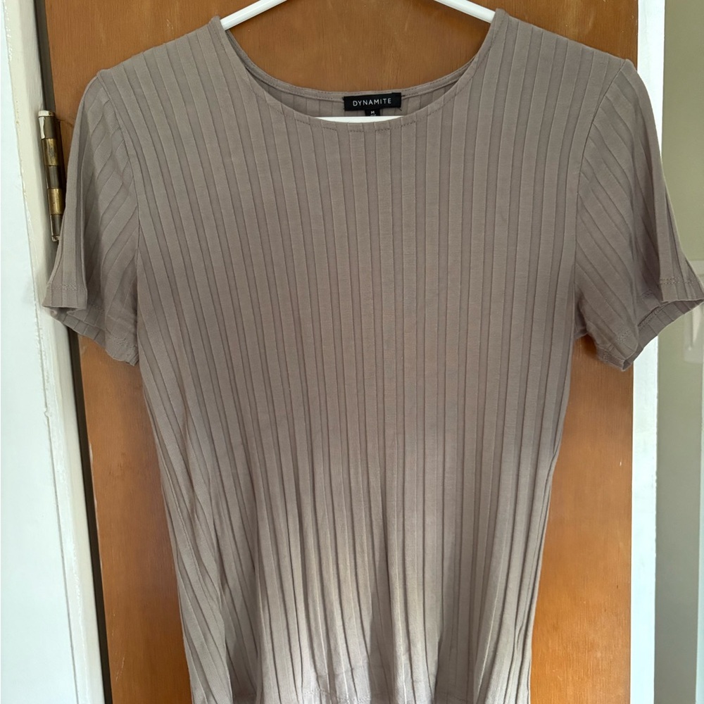 Dynamite Ribbed Short Sleeve Tee - Picture 3 of 4